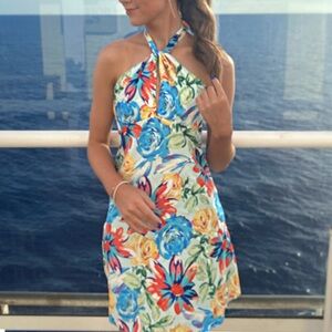 Floral Halter Neck Dress